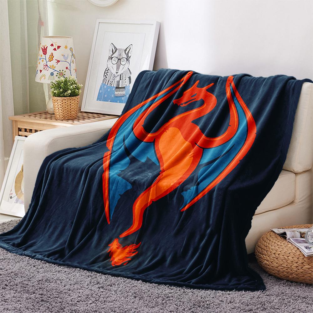 Hand-drawn Blaziken  Print Flannel Blanket, High quality Comfortable for All Seasons, Home Decor, Warmth and Comfort