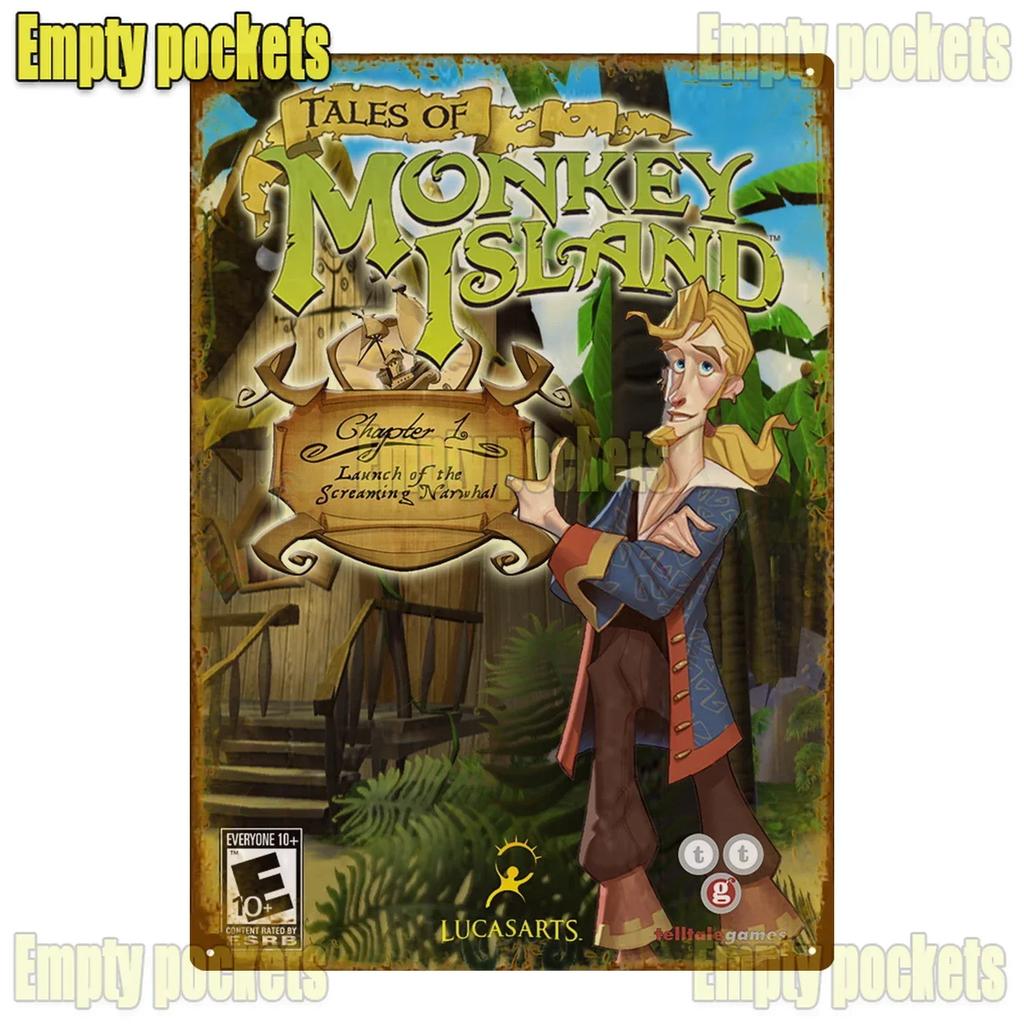 Klasická hra The Secret Of Monkey Island Kovové cedule Dekorace do garáže Domácí kino Design kuchyně Plechový znak Plakáty dárek pro děti