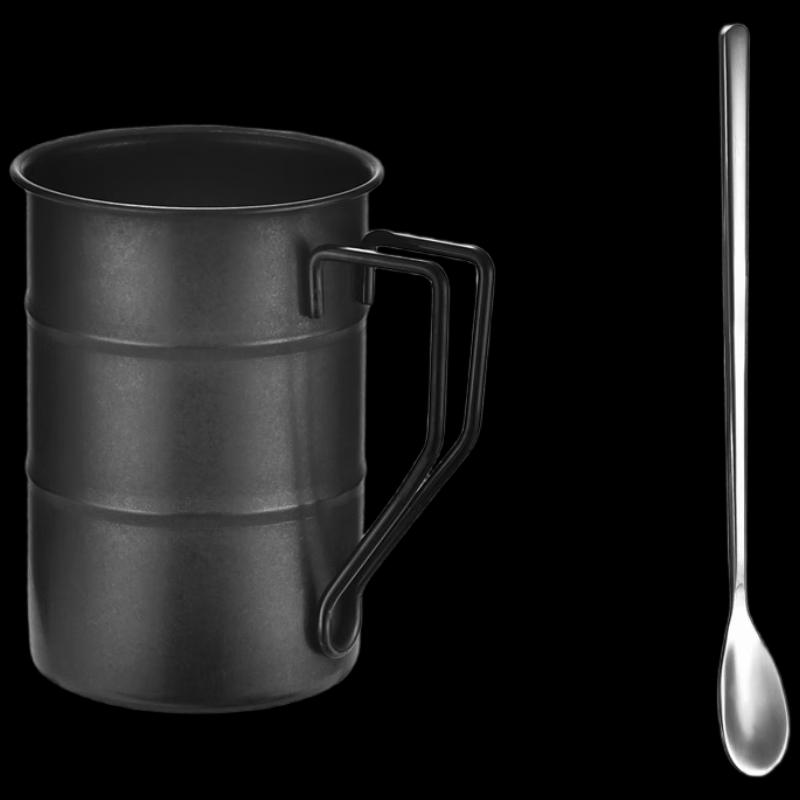 Retro Deer-Themed Steel Camping Mug