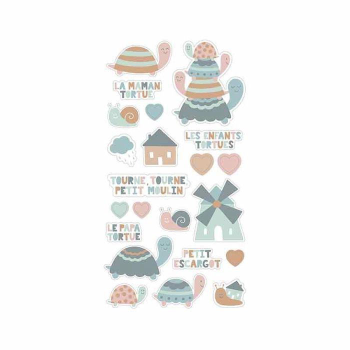 Stickers - Artemio - Pretty Nursery Rhymes - Turtles - Multicolor - 22 Puffy Stickers