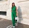 1116 summer new solid color sleeveless vest top trousers European and American fashion women's clothing two-piece set cotton and linen suit women
