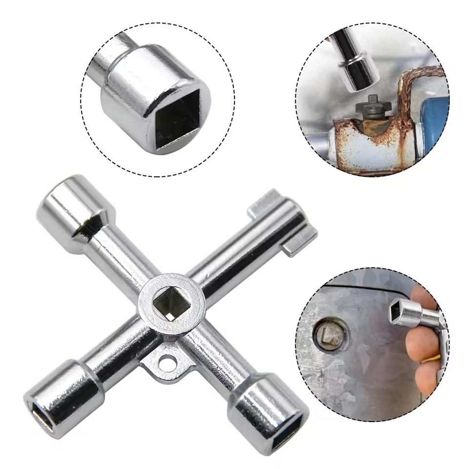 Multi functional four in one cross portable silver hand screwdriver DIY socket screwdriver head combination electric control cabinet car elevator