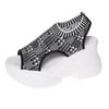 Women's New Summer Knitted Fish Mouth Shoes with Fairy Style Sponge Sole, High Heels with Flying Weave Slope Heel, Thick Sole Sports Women's Sandals