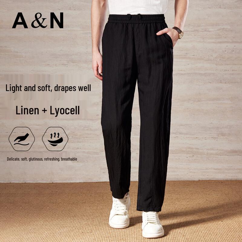 Men s Linen & Lyocell Blend Casual Pants M
