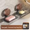 Wall-Mounted No-Punch Suction Cup Soap Dish for Bathroom