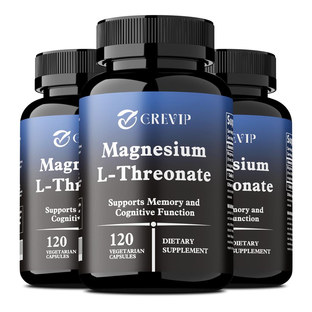 Nährkapseln mit hochdosiertem Magnesium-L-Threonat, natürlich extrahiert und leicht absorbierbar, für Erwachsene geeignet.