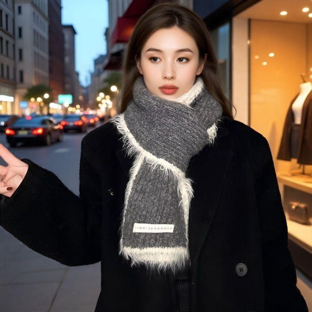 Thick Plush Long Scarf Soft Luxury Wraps Shawl Vintage Ladies Neck Warmer Scarves  Outdoor Warm