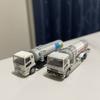TOMYTEC Scale N Gauge Diecast Model Train Set by Mitsubishi Fuso Super Great LPG Tank Truck Gas 1/150 (LP Tanker) - 2-car Set.