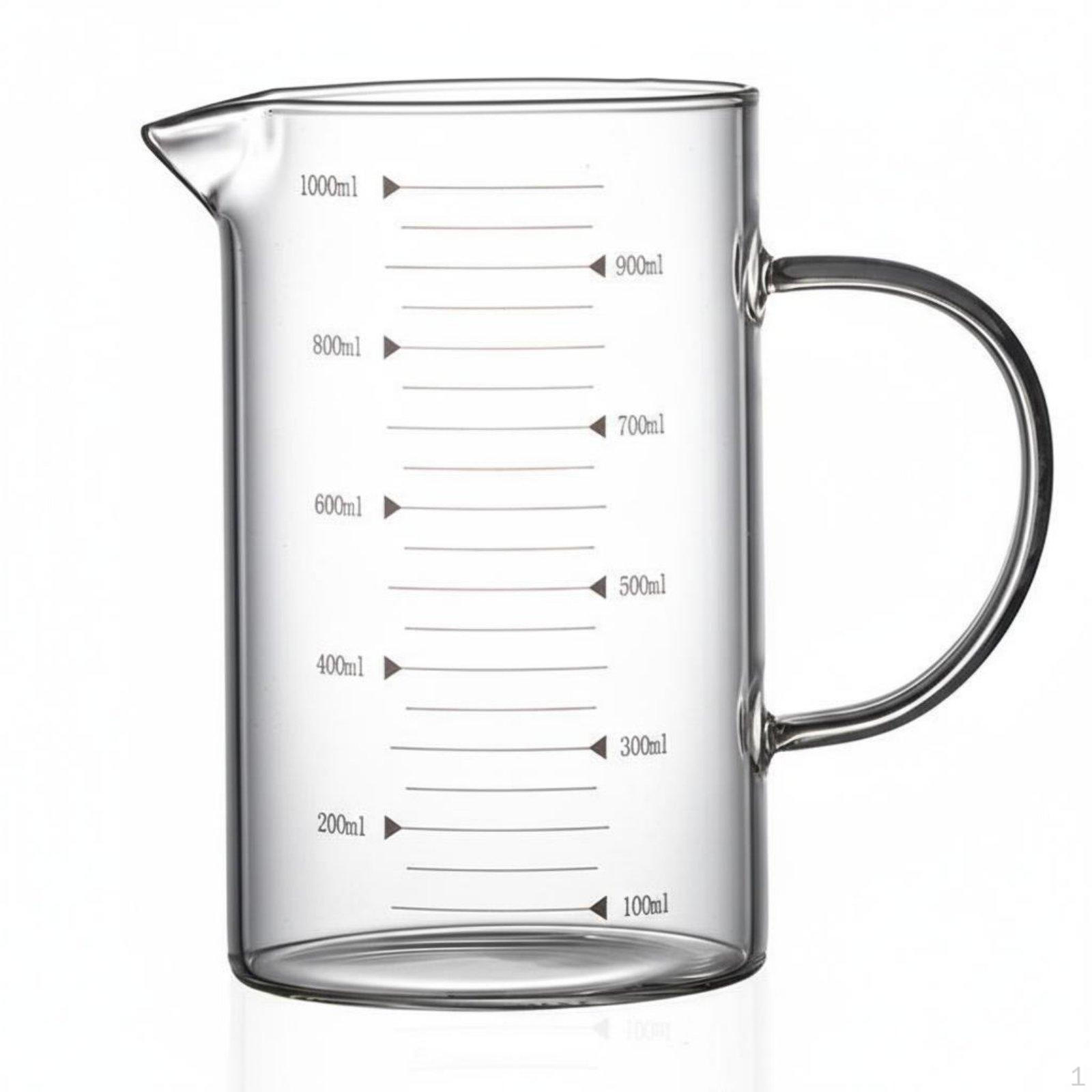 Glass Measuring Cup Heat Resistant Borosilicate Jug Clear Scale Markings Kitchenware