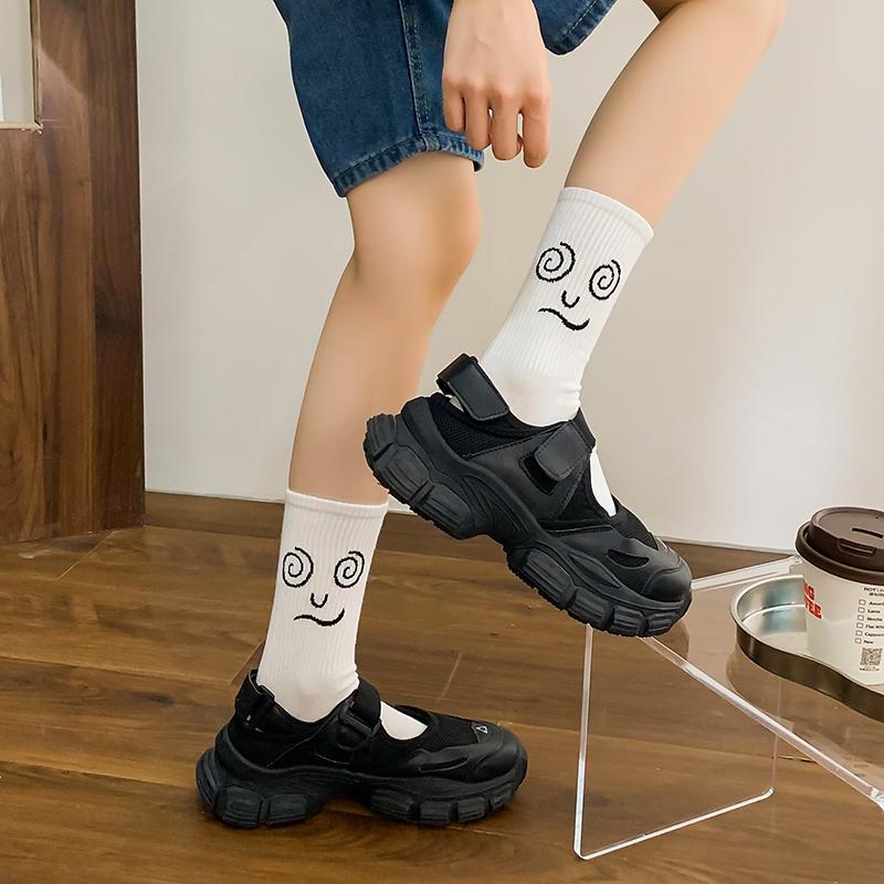 Korean Funky Harajuku Trend Women Socks Unisex Funny Socks 16 Colors Combed Cotton Street Skateboard Casual Couple Crew Socks