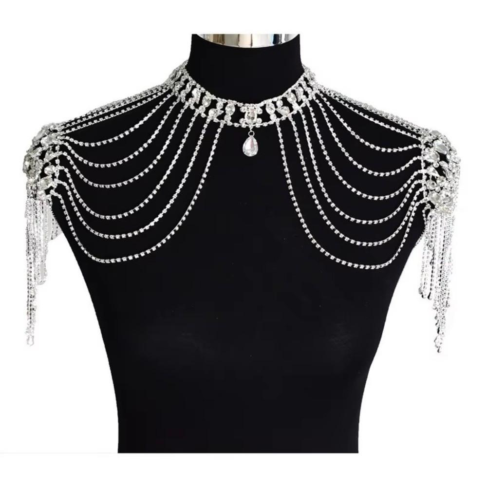 Luxurious Design Rhinestone Shoulder Necklace Shoulder Body Chain  Wedding Ceremony