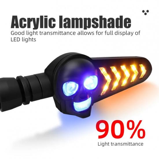 Motorcycle Flashing Lights Motorcycle LED Dual Color Turn Signal Light 12V White Yellow Running Lamp Motorcycle Indicator Lamp