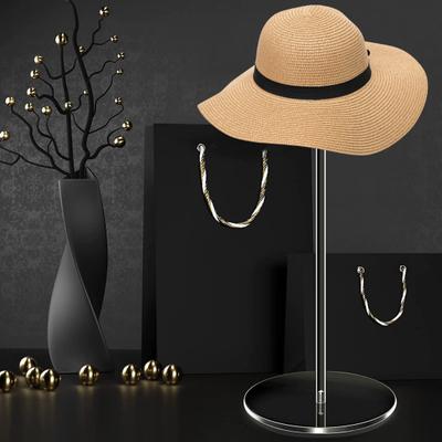 Suport pentru perucă impermeabil Elegant Versatil Raft transparent pentru depozitarea calotei cu bază stabilă Decor pentru casă