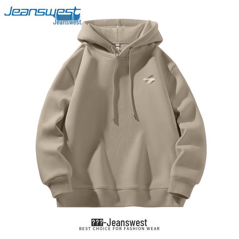 Jeanswest Unisex Retro Melard Trend Letter Print Hooded Sweatshirt