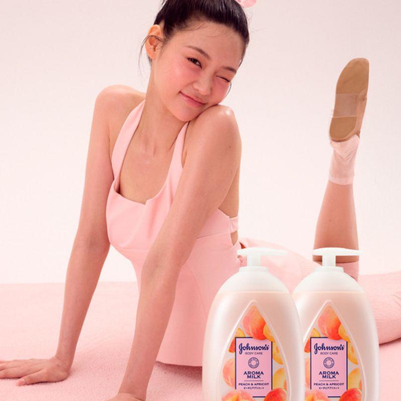 Johnson s [Water Peach Lotion] Johnson s Aroma Milk Body Lotion Peach & Apricot 500ml, 2ea Aroma Milk Body Lotion Peach&Apricot 500mlX2