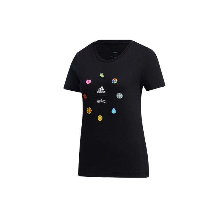 (WMNS) adidas x POKEMON Crossover Printing Training Sports Short Sleeve Black Women s GN3004 S