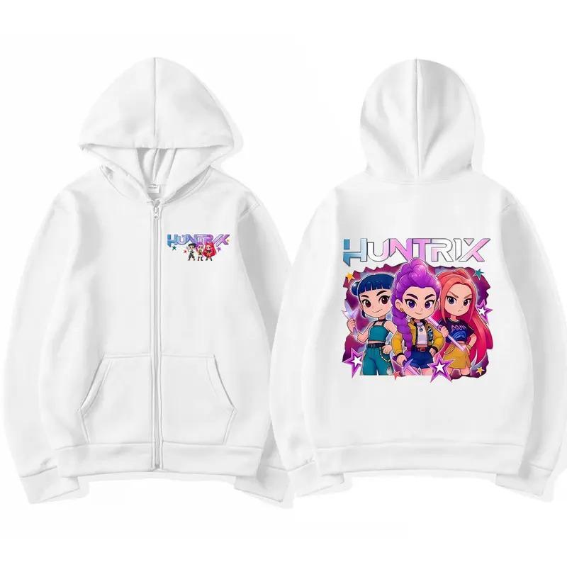 Herbst Winter KPop Dämonenjäger Reißverschluss Hoodies Modische Lässige Warme Sport Langarm Damen Kapuzen-Sweatshirts