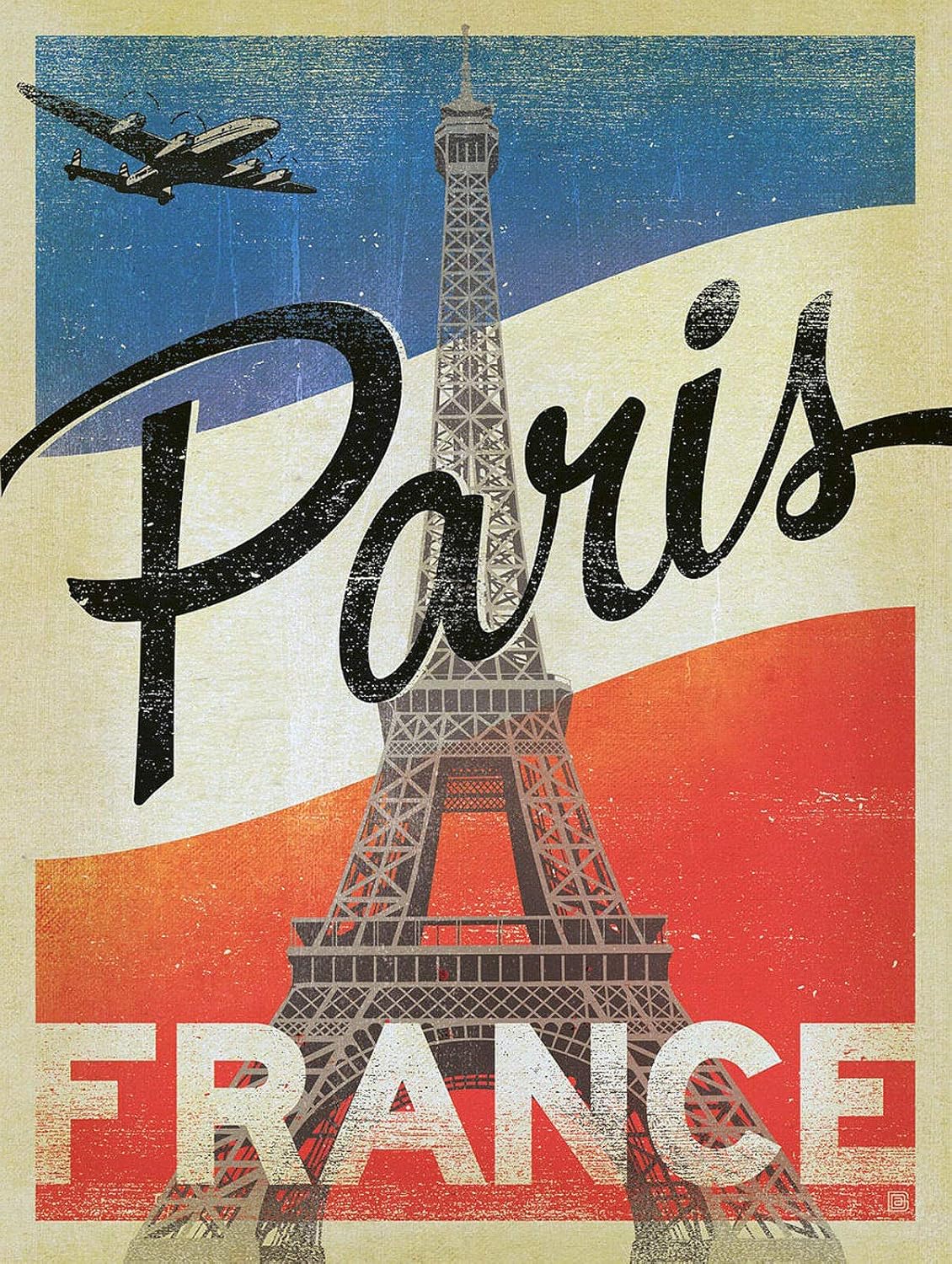 

Metal Vintage ShabbyChic Tin Sign Paris France PlaqueWall Decor Aluminum 20x30cm（7.8x11.8inch）