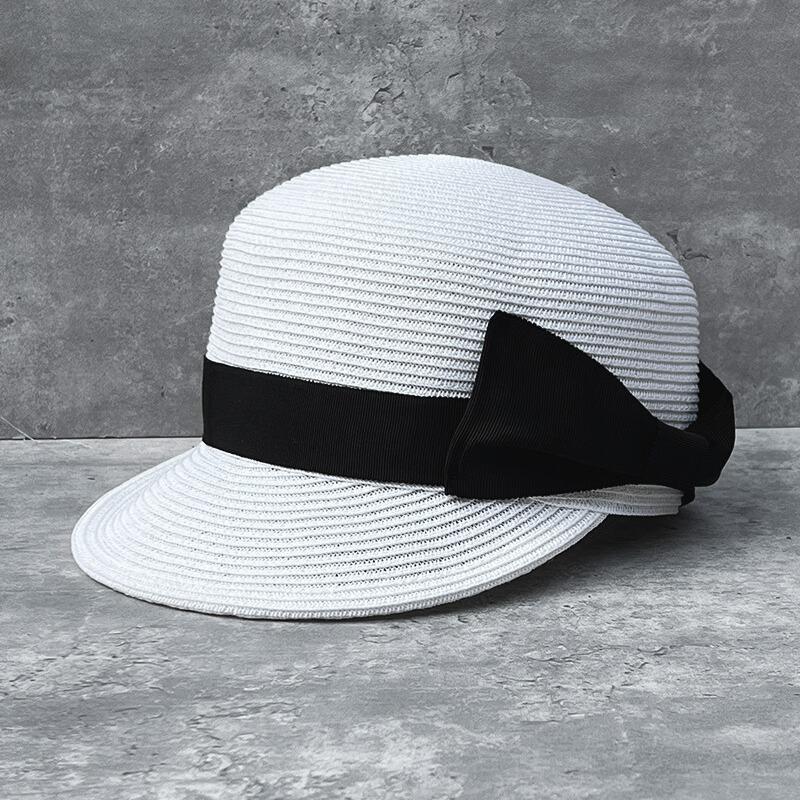 Face Small Age-Reducing Bow Dome Straw Cap Women'S Summer Straw Hat Travel Sun Protection Shade Baseball Hat