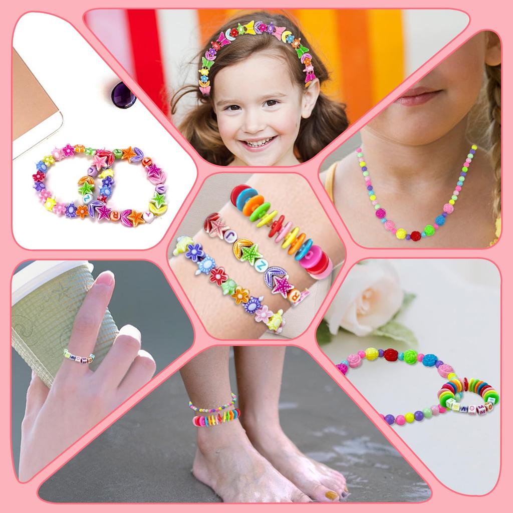 Bead Toys for DIY Handmade Kit for and Colorful Approximately 450 24 with Storage Perfect Gift for Birthdays Girls, Crafts, Accessories, Bracelets,