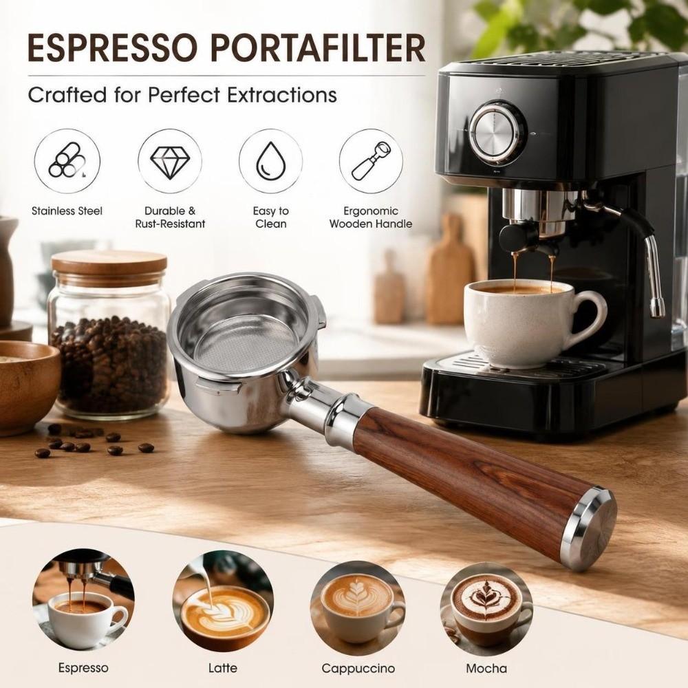 Brown Espresso Portafilter Three Ears Coffee Machine Portafilter for Barsetto Coffee Bar Extraction