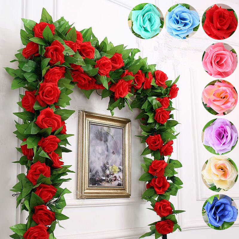 2.6M Silk Flowers Garland Artificial Vine Ivy Home Wedding Garden Decors US SELL