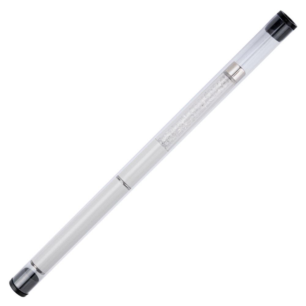 White Flat Ombré Nail Art Brushes - Crystal Handle
