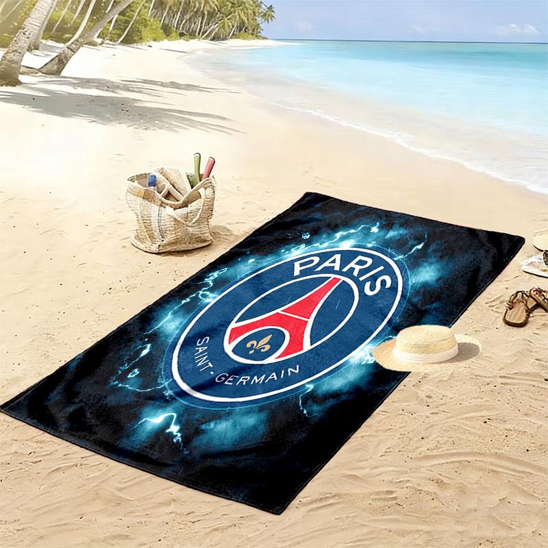 Plážová osuška Paris Saint-Germain F.C. s potlačou, Veľká mäkká rýchloschnúca osuška na pláž, kempovanie, plávanie 80cmx160cm(31x63inch)