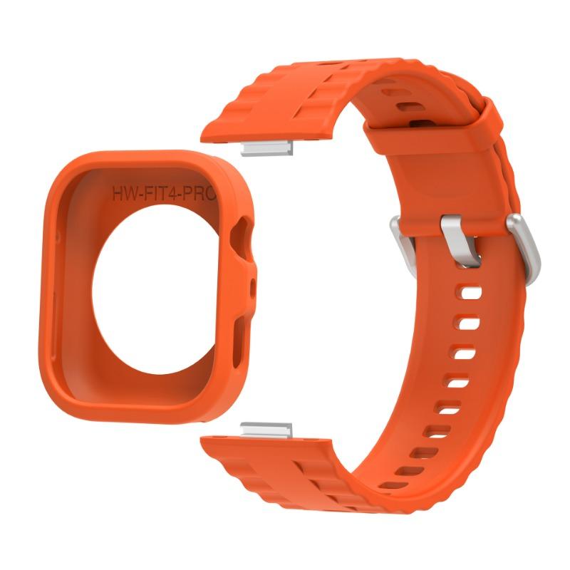 Silicone Case+Strap for Huawei Watch Fit 4 Pro Comfortable Comfortable Breathable Band