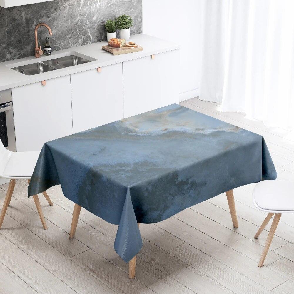 Marble Pattern Table Cloth Home Decor Stain Resistant Waterproof  Decoration Rectangular Kitchen Fireplace Countertop