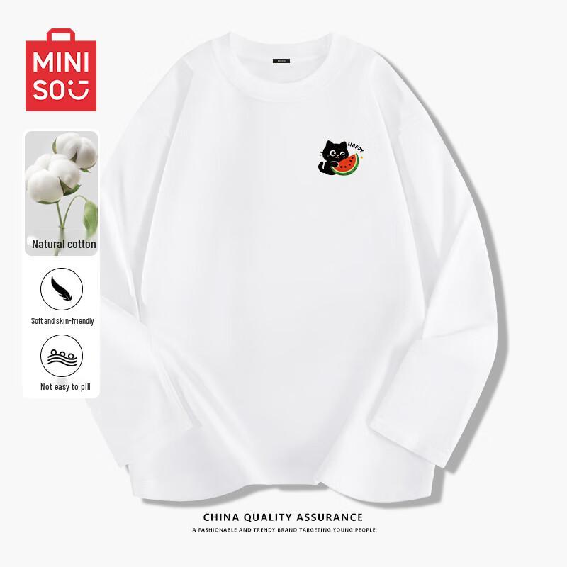 MINISO Men s Pure Cotton Long-Sleeve T-Shirt XL