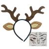 Festive Reindeer Antler Headband Set Includes Decorative Stickers Comfortable Cloth For Kids Adults Christmas Event