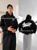 TEMU Autumn/Winter Men's Heavyweight Loose Hooded Sweatshirt - New Style Plus Velvet's Couples Jacket