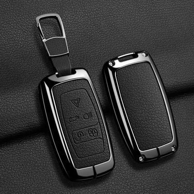 Car Key Case Cover for Land Rover Sport Freelander Discovery 4 Range Rover Sport LR4 2010-2012 Zinc Alloy Leather Auto Keychain