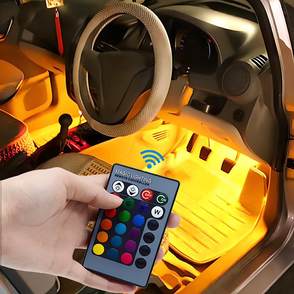 Auto Interior Decoration Lamp T10 W5W 5050 Atmosphere Car Light 12V RGB 12LED Blub with Remote Controller Colorful Reading Lamp