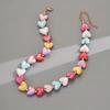 Acrylic Heart Shaped Necklace Colorful Women's Jewelry Accessory Snake Bone Chain Necklace  Gift