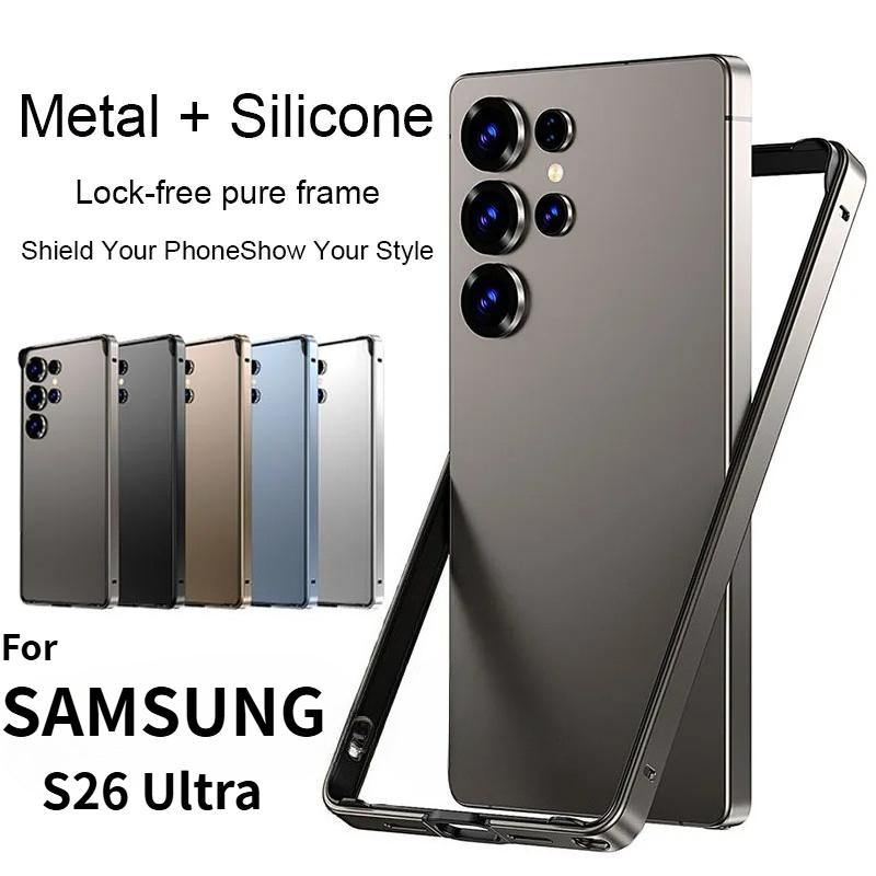 Stylový a lehký kryt s hliníkovým kovovým rámem pro Samsung S26 Ultra S25 S24 Plus, kryt pro odvod tepla
