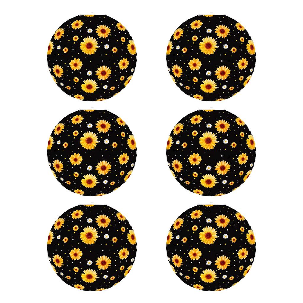 6Pieces Delicate Sunflower Design Paper Lanterns 9.8Inch Hanging Party Decorations for Weddings and Events
