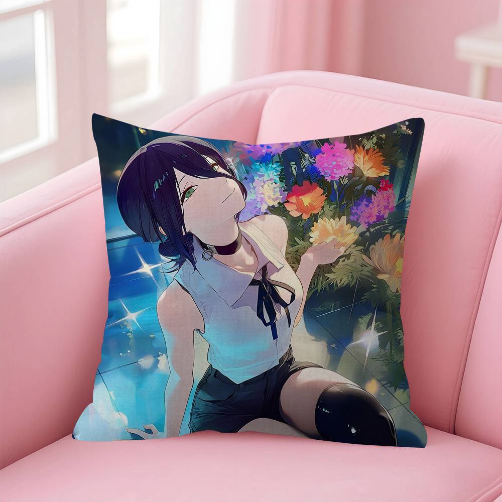 Anime CChainsaw Man The Movie Reze Arc Cushion Cover Inches Farmhouse Decor Home Throw Pillow Covers For Couch Decorations