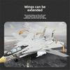 1:72 Scale F-14 Tomcat Fighter Jet Model - White & Black ABS Plastic Aircraft With Detailed Design, 10.24inch Length