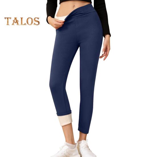 

Зимние леггинсы с флисовой подкладкой, женские термоколготки, однотонные, очень толстые леггинсы с флисовой подкладкой, повседневная одежда S темно-синий