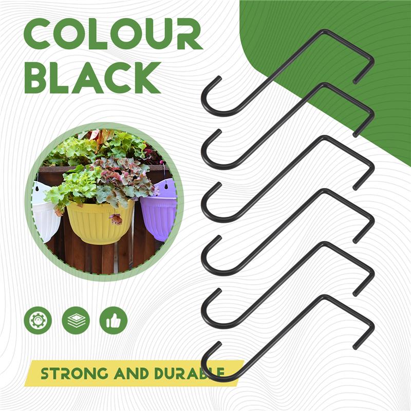 AD23-12PCS Plant Hooks Hangers Garden Over Fence Hooks For Hanging Baskets, Wall Hanging Fence Hooks For Lights