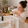 Adjustable Bird Perch Stand Clip-On Wooden Parrot Stand Training Bird Stand Shower