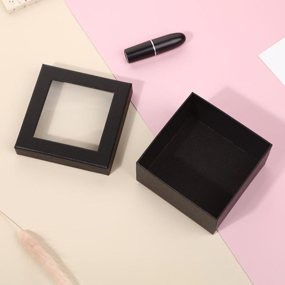 6pcs Kraft Paper Boxes with Window Gift Packaging Small Treat Boxes Soap Mini Treat Wrap Boxes for Wedding Party Jewelry Making Display