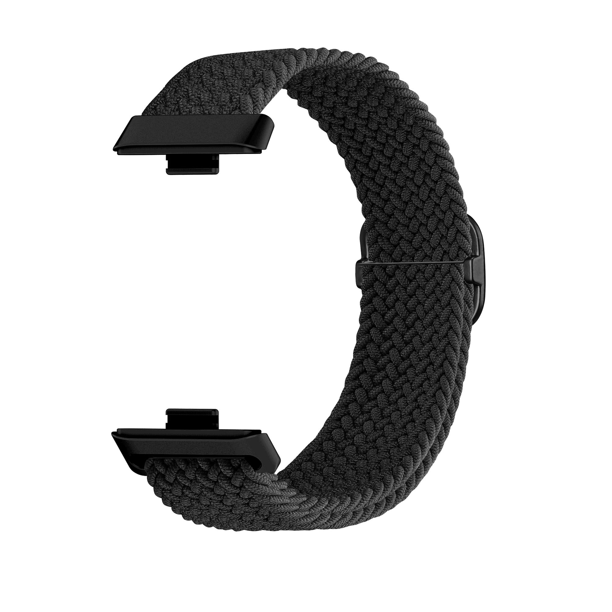 

Плетеный ремешок Solo Loop для Huawei Watch Fit 3 4 Аксессуары Регулируемый спортивный Замена ремешка браслет huawei fit3 4 pro band Huawei Fit 3 4 4 pro чёрный