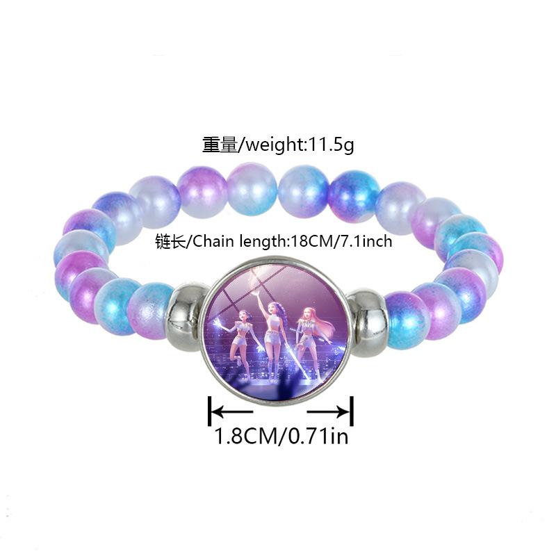 1Pc Demon Hunters K-Pop Lumi Zoe Mira Saja Boy Color Bead Bracelet