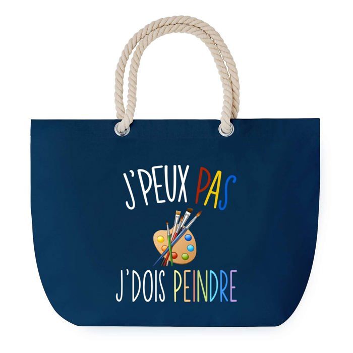 Sac de plage - PLANETEE - J'peux Pas Peinture - Grand format - Anse corde - Fabriqué en France