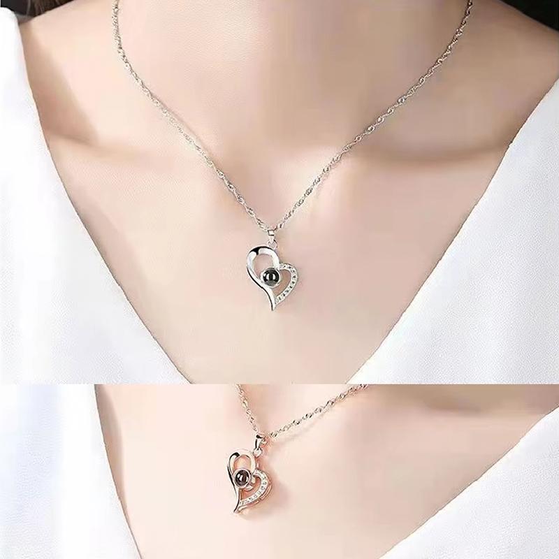 1PC 100 Languages Personalized Anniversary Custom Photo Projection Necklace Wedding Multiple Options Available