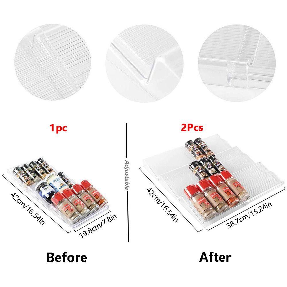 Plastic Expandable Spice Rack 3 Tier Slide Out Upper Cabinet Organizer  Seasonings