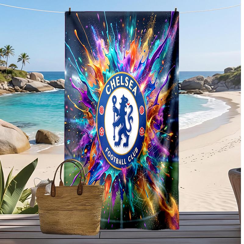 Chelsea FC Printed Beach Towel Quick Dry Soft TowelPortable Large Rectangular Beach Blanket for Travel Swimming Pool